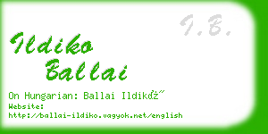 ildiko ballai business card